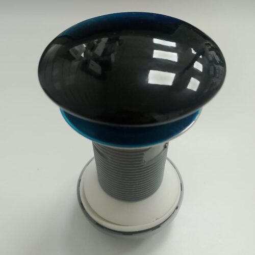 BONDE LAVABO POUSSOIR CÉRAMIQUE NOIR BRILLANT – SANS TROP-PLEIN BONDE LAVABO POUSSOIR CÉRAMIQUE NOIR BRILLANT – SANS TROP-PLEIN