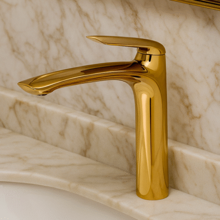 mitigeur-Lavabo-Haut-zenith-dore-LEAD PARTNER