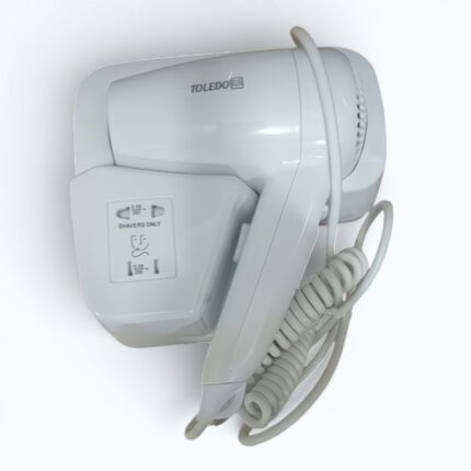 Sèche-Cheveux Mural TOLEDO Blanc avec Prise Rasoir –MDF-8729 1600 W